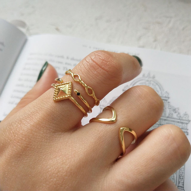 Elegant Trio – 925 Sterling Silver Adjustable Fashion Rings (3 Styles)