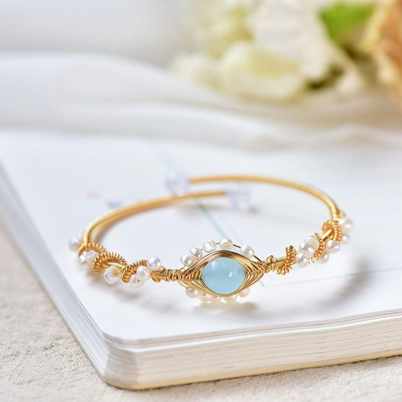 Golden Blossom Pearl Cuff – Vintage-Inspired Elegance