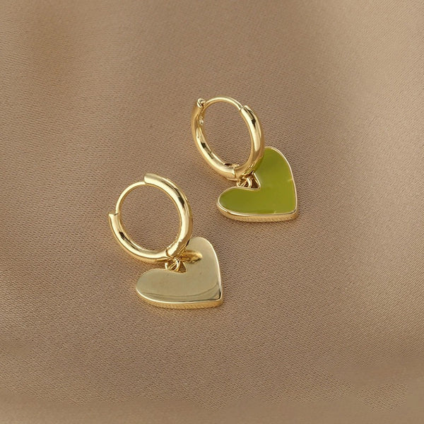 Golden Heart Drop Earrings – Sweet Peach Love Collection