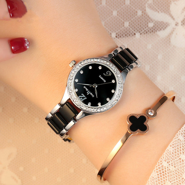 Celestia Luxe – Waterproof Quartz Watch with Ceramic Strap