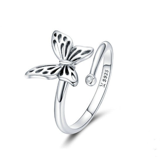 Butterfly Dream – 925 Sterling Silver Adjustable Butterfly Ring at
