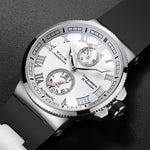 Silver Case Silicone Band