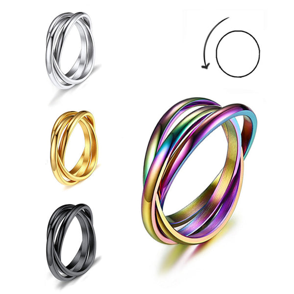 Trinity Motion™ Stainless Steel Spinner Ring – Unisex Anxiety Relief Jewelry