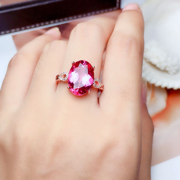 Radiant Fire Topaz Ring – S925 Sterling Silver Luxury Sparkle